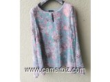 Blouse chic longue manche fleurie T42 4.990 F CFA (LB0018) - 20163