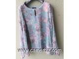 Blouse chic longue manche fleurie T42 4.990 F CFA (LB0018) - 20163