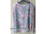 Blouse chic longue manche fleurie T42 4.990 F CFA (LB0018) - 20163