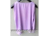 Blouse élégante longues manches violette T42 4.990 F CFA (LB0022) - 20165