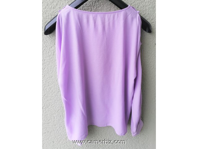 Blouse élégante longues manches violette T42 4.990 F CFA (LB0022) - 20165