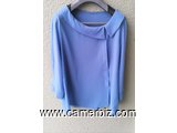 Blouse élégante longues manches bleue T42 4.990 F CFA (LB0025) - 20167