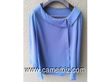 Blouse élégante longues manches bleue T42 4.990 F CFA (LB0025) - 20167