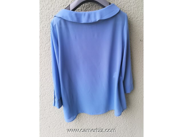 Blouse élégante longues manches bleue T42 4.990 F CFA (LB0025) - 20167