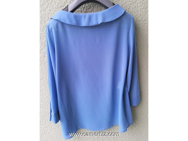 Blouse élégante longues manches bleue T42 4.990 F CFA (LB0025) - 20167