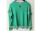 Blouse chic 2 tons longue manche verte T42 4.990 F CFA (LS0006) - 20169