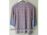 Blouse élégante longues manches raillée blanc noir T42 4.990 F CFA (LB0019) - 20170