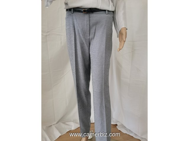 Pantalon chic noir pointillé blanc T42 6.990 F CFA (P0004) - 20187