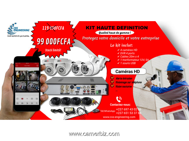 DES KITS COMPLET CAMERAS VIDEOSURVEILLANCE - 20627