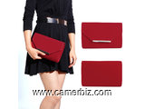 Sac à main dames de soirée de couleur rouge, fashion, embrayage fourre-tout sac enveloppe - 2153