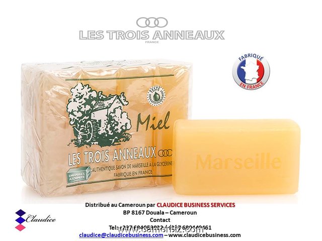 SAVON DE MARSEILLE TROIS ANNEAUX FABRIQUE EN FRANCE  - 2157