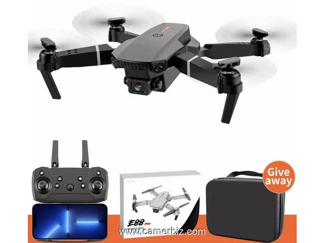 Drone amateur et enfants, E88 avec 2 Cameras - 2 Batteries - 22415