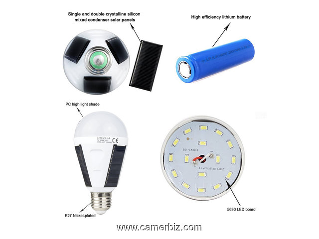     Lampe Solaire Rechargeable Avec Panneau Intégré  - 2451