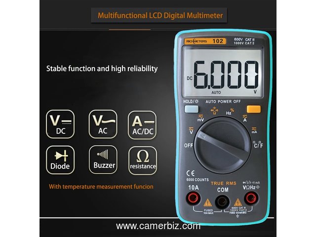 Multimètre numérique autorange (calibrage automatique), rétro-éclairage, auto off  - 3062