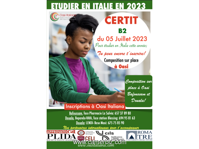 etudier en Italie en 2023 : CERTIT B2 du 05 juillet 2023 - 32323