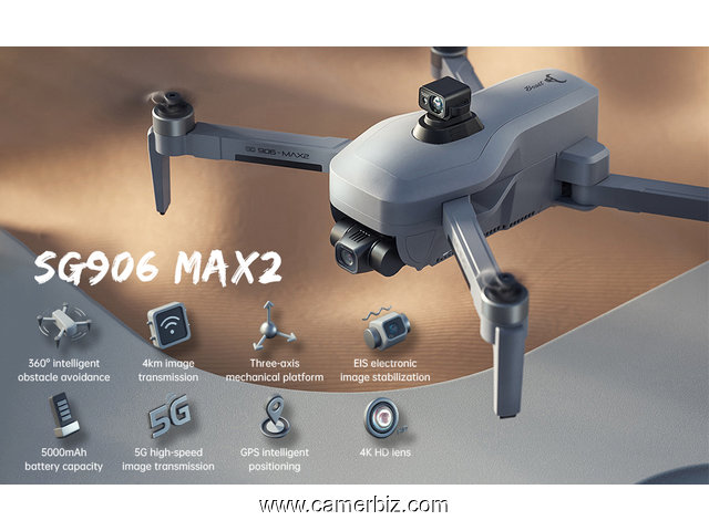 Drone professionnel ZLL SG906 MAX2 - caméra 4K HD - EIS - gimbal 3 axes - 2 batteries - 32444