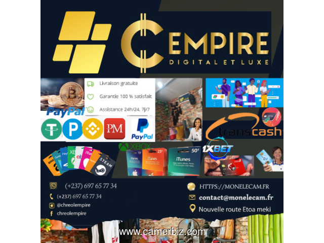 Chreol Empire Carte cadeau Monnaie Digitale Service en lgne Paypal Bitcoin UBA CAMEROUN - 32875