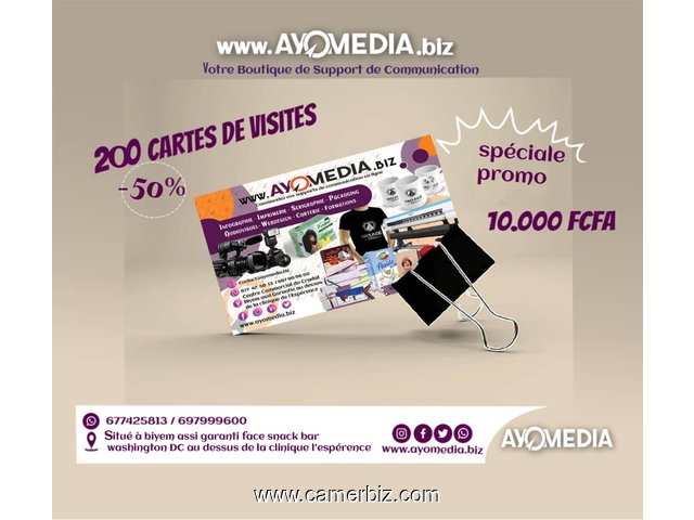 200 CARTES DE VISITE A 10 000 FR A AYOMEDIA - 33155