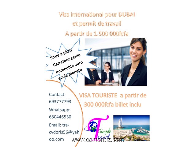 VISA INTERNATIONAL POUR DUBAI AVEC BILLET DAVION  /  DIRECT EMPLOYMENT VISA TO DUBAI - 3323