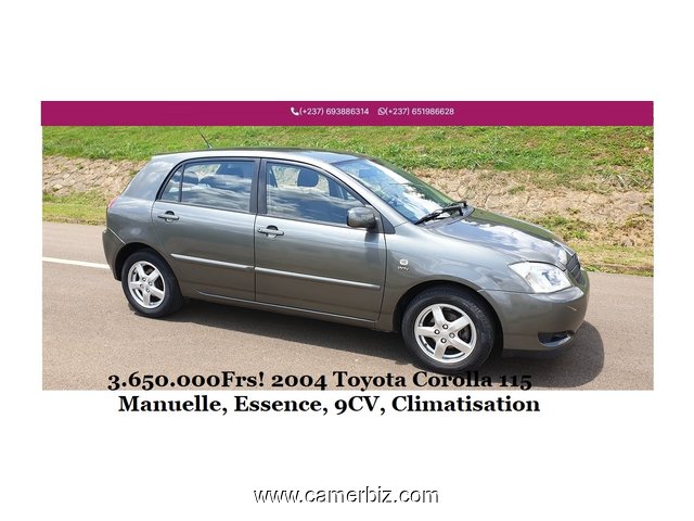 2004 Toyota Corolla 115 à vendre à Yaoundé. Manuelle, Climatisation, Moteur 4 Cylinder - 33354