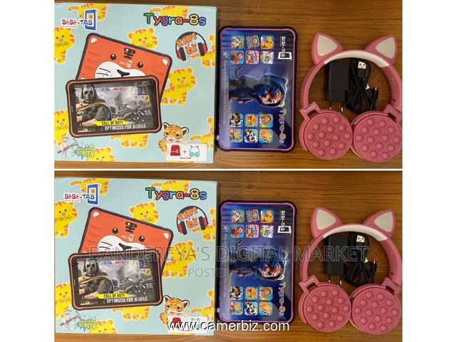 Bebe Tygra-8s Tablette éducative pour enfants - 4 Go / 128 Go - 5000 mAh Single Sim avec écouteurs - 33582