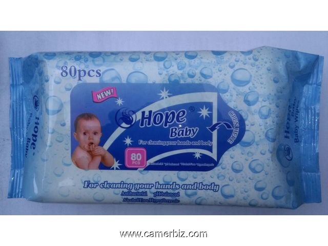 Lingettes Hope baby sans couvercle. Antibacterial, PH neutre. Vente en Gros - 3370