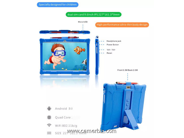 Tablette Enfant Bebe Tab B2040 PRO+ - 256 GB ROM - 6 GB RAM - Android  Dual Sim - Écran 10 pouces - 34273