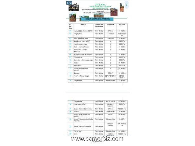 TERRAINS DISPONIBLE A VENDRE  - 35120