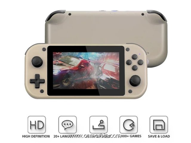 Console de jeu portable M17 avec 19.000 Jeux intégrés, 64 Go, grand écran de 4,3 pouces, PSP, PS1 - 35834