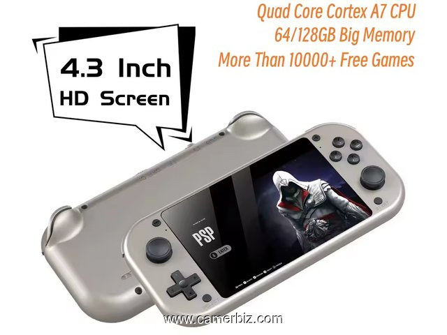 Console de jeu portable M17 avec 19.000 Jeux intégrés, 64 Go, grand écran de 4,3 pouces, PSP, PS1 - 35834