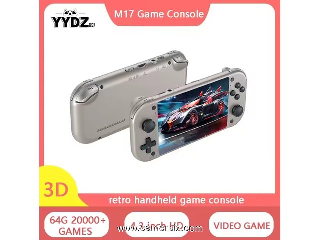 Console de jeu portable M17 avec 19.000 Jeux intégrés, 64 Go, grand écran de 4,3 pouces, PSP, PS1 - 35834