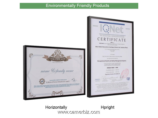 cadre photo en aluminium noir luxueux pour diplôme et autres - 36082