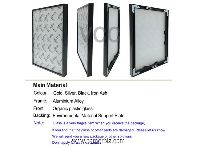 cadre photo en aluminium noir luxueux pour diplôme et autres - 36082