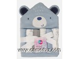 Sortie de bain à capuche pour bébé + 6 gants de Toilette