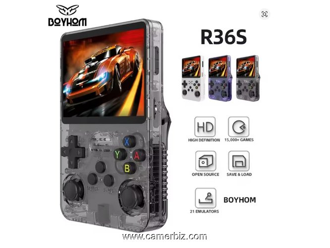 Console de jeu portable R36S avec 15.000 Jeux intégrés, 64 Go, écran de 3,5 pouces, PSP, PS1 - 36187