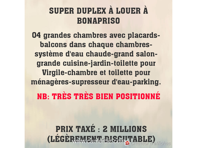 Super duplex à louer a bonapriso - 4682