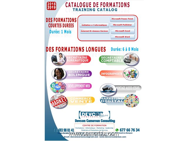 Formations informatiques de pointes   à moindre Prix  DEVCOM  Rentrée  ce 6 Avril et 13 Mai 2019 - 4757