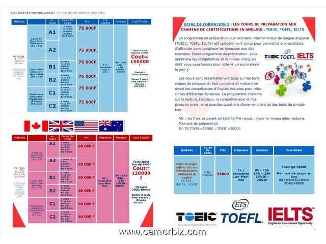 payez seulement 25 000 F par mois  jusqu’au 30 Mai 2019  spéciale promotion Cours d’anglais   - 4759