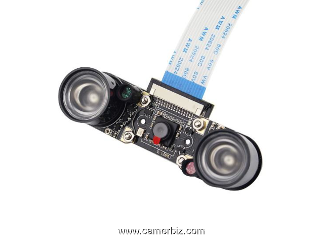 Camera pour raspberry pi 5 MP - OV5647 avec 2 Led IR - 5389