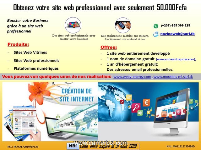 Obtenez votre site web professionnel avec seulement 50.000Fcfa (80 Euro) - 5728