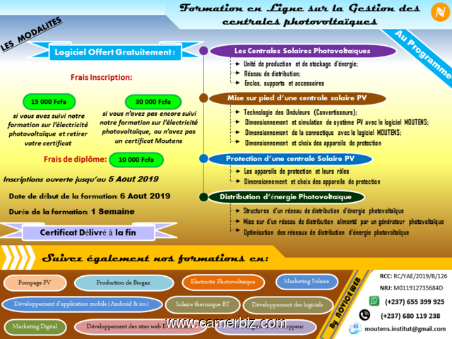 Formation en Energie Solaire (Formation en ligne, avec logiciel offert gratuitement) - 5730