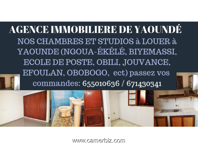 STUDIO MODERNE À LOUER À ETOUG EBE YAOUNDÉ NOUVELLEMENT CONSTRUIT chambre + salon + douche + cuisine - 5878