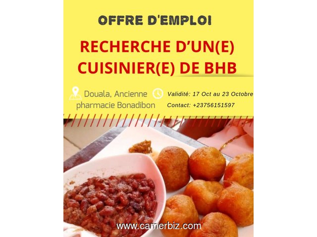 Recherche d’un (e) cuisinier (e) de Beignets Haricots Bouillie  - 6471