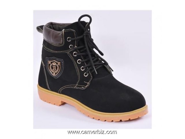 Bottines En Simili Cuir - Noir  - 6656