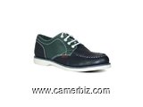 Chaussure En Cuir - Bleu Et Vert - 6662