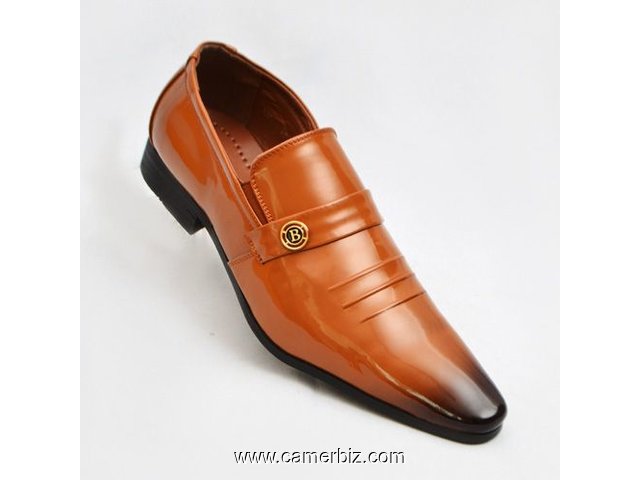 Chaussures En Simili Cuir - Marron - 6667