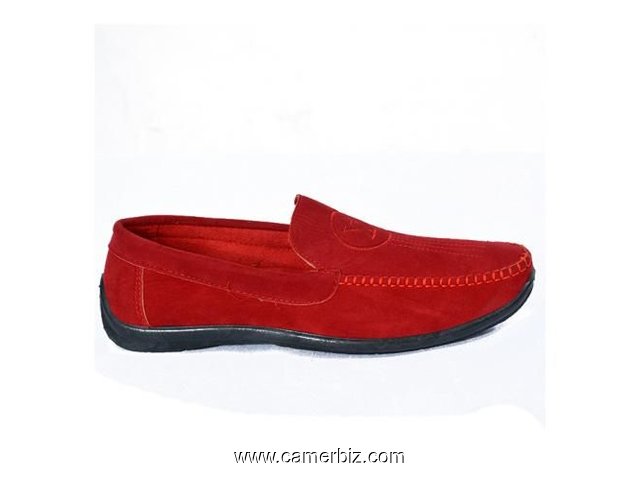 Mocassins En Daim - Rouge - 6668