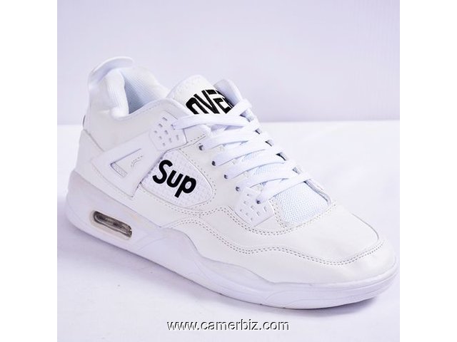 Tennis En Simili Cuir - Blanc - 6676