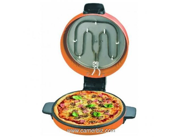 Machine à pizza et grille pain électrique - 2 en 1 - 30 cm - Jaune  - 6713