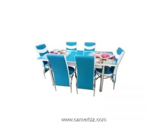 Salle à Manger 6 Places Classic -Confort à table – Bleue – Démontable - 6895